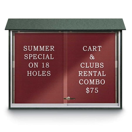 Indoor Enclosed Combo Board,42x32,Bronze Frame/White Porc & Cloud